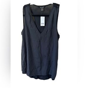 NWT Banana Republic Womens Sleeveless V Neck Top Tank Black Size S $59